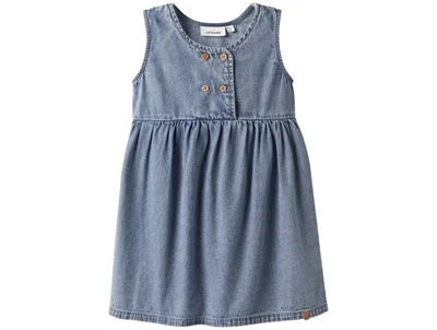 Lil\' Atelier denim kjole medium blue denim med knapper