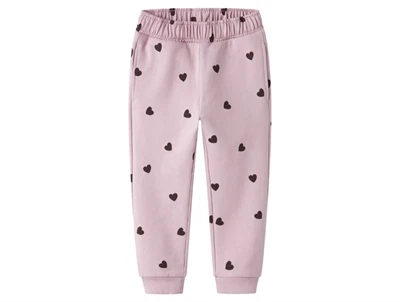 name it mini bukser burnished lilac med hjerteprint