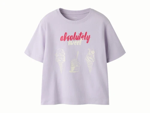 Name It t-shirt i lilla nuance orchid petal med absolutely sweet isprint