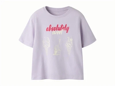 Name It t-shirt i lilla nuance orchid petal med absolutely sweet isprint