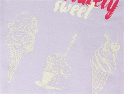 Name It t-shirt i lilla nuance orchid petal med is print foran