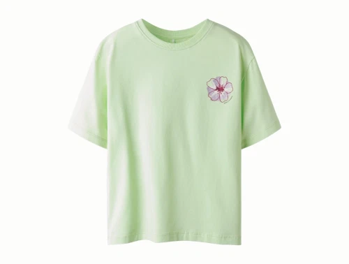 Name It t-shirt i lysegrøn nuance patina green med blomsterprint