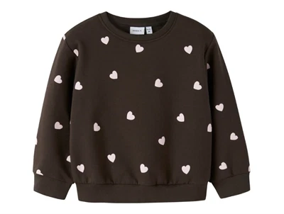 name it mini sweatshirt delicioso med hjerteprint detalje
