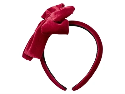 Name It hårbøjle i rød velour med stor sløjfe