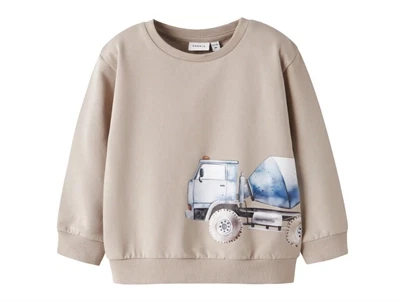 name it mini sweatshirt island fossil med lastbilprint forside