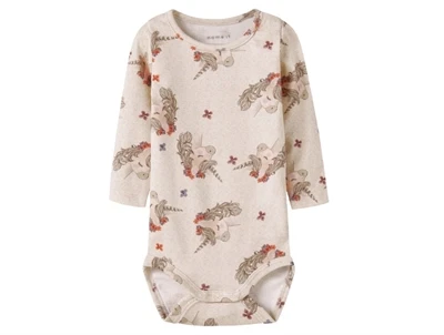 Name It Baby body i peyote melange med enhjørningeprint