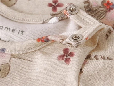 Name It Baby body i peyote melange med enhjørningeprint