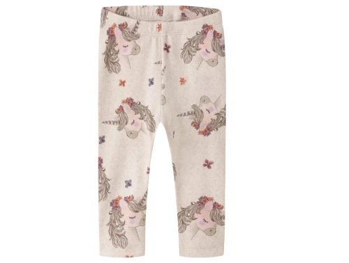 Name It leggings i beige nuance med enhjørningeprint