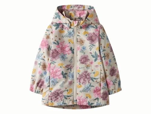 Name It jakke i beige nuance med blomsterprint foran