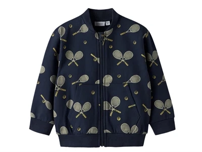 Name It sweatcardigan navy blazer med tennisprint