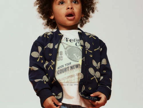 Name It sweatcardigan navy blazer med tennisprint