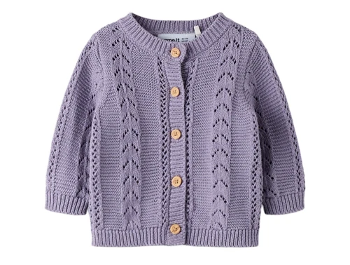 Name It cardigan lavender gray i hulstrik