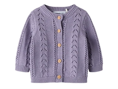 Name It cardigan lavender gray i hulstrik