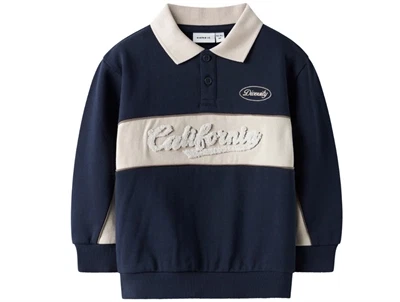 Name It sweatbluse polo navy blazer med collegebroderi
