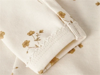 Lil\' Atelier leggings coconut milk med elastik i taljen