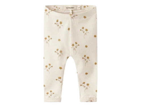 Lil\' Atelier leggings i råhvid nuance med blomsterprint
