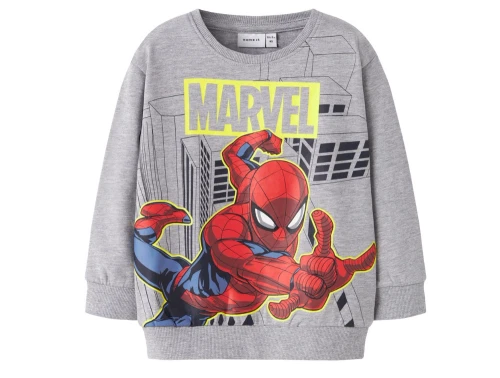 Name It sweatshirt grey melange med Spider-Man print