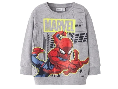 Name It sweatshirt grey melange med Spider-Man print