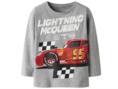 Name It bluse grey melange med Lightning McQueen print