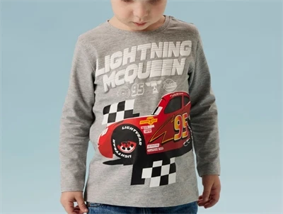 Name It bluse grey melange med Lightning McQueen print