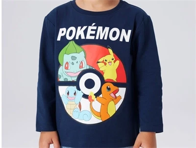 Name It bluse navy blazer med Pokémon print foran