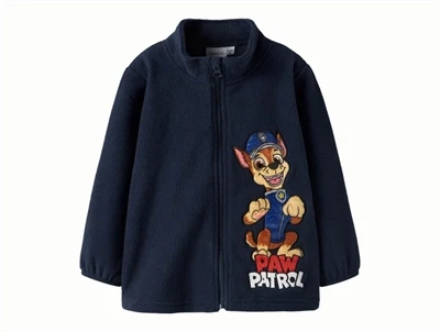 Name It fleece cardigan i mørkeblå nuance med Paw Patrol motiv foran