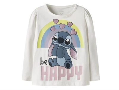 Name It bluse cloud dancer med Stitch og glitter print