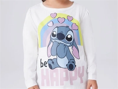 Name It bluse cloud dancer med Stitch og glitter print