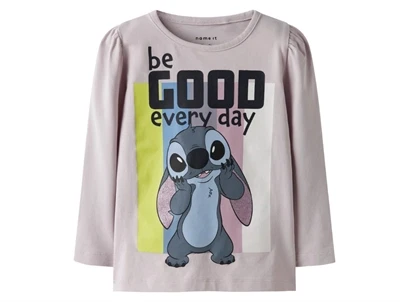 Name It bluse lilac marble med Stitch og glitter print