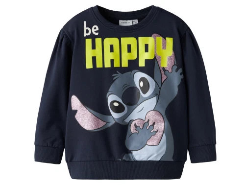 Name It sweatshirt navy blazer med Stitch og glitter print