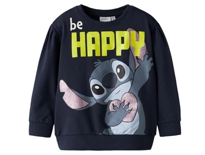 Name It sweatshirt navy blazer med Stitch og glitter print