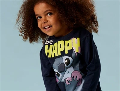 Name It sweatshirt navy blazer med Stitch og glitter print