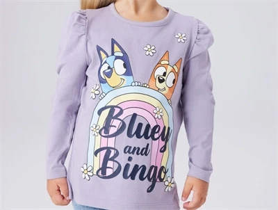 Name It bluse lavender gray med Bluey og Bingo print