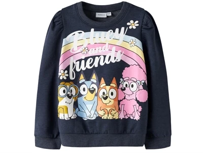 Name It sweatshirt navy blazer melange med Bluey og friends print
