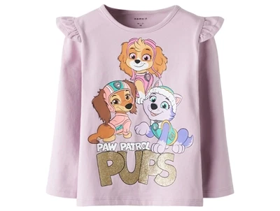 Name It bluse dawn pink med Paw Patrol og glitter print