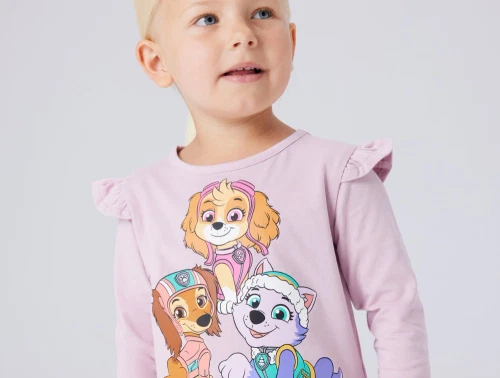 Name It bluse dawn pink med Paw Patrol og glitter print