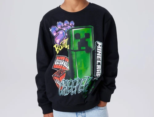 Name It sweatshirt sort med Minecraft print
