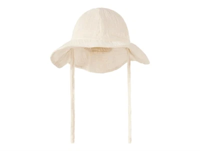 Lil' Atelier solhat i råhvid nuance med bindebånd