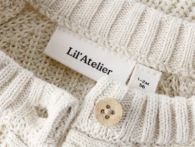 Lil\' Atelier BABY cardigan i turtledove med hjerter