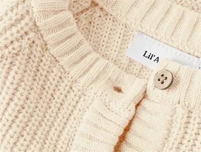 Lil\' Atelier MINI cardigan i turtledove med hjerter