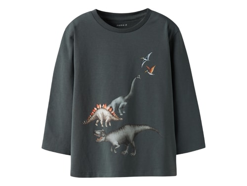 Name It bluse i mørk grøn nuance urban chic set forfra