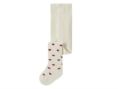 Lil' Atelier strømpebukser i turtledove med røde hjerter