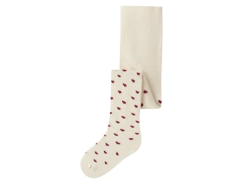 Lil\' Atelier strømpebukser i turtledove med røde hjerter