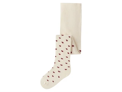Lil' Atelier strømpebukser i turtledove med røde hjerter