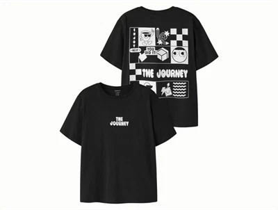 Name It t-shirt i sort med the journey print foran