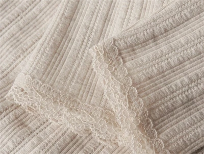 Name It leggings i beige nuance peyote melange med ribstruktur