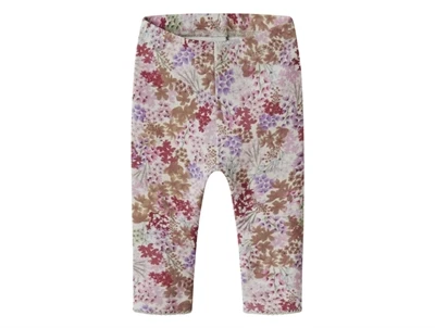 Name It leggings i lys beige nuance pumice stone med blomsterprint