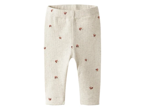 Name It leggings i beige nuance peyote melange med bærprint