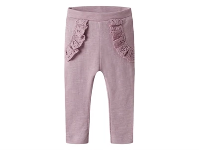 Name It leggings i rosa nuance dawn pink med blondedetalje