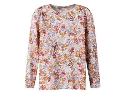 Name It bluse i lys beige nuance pumice stone med blomsterprint